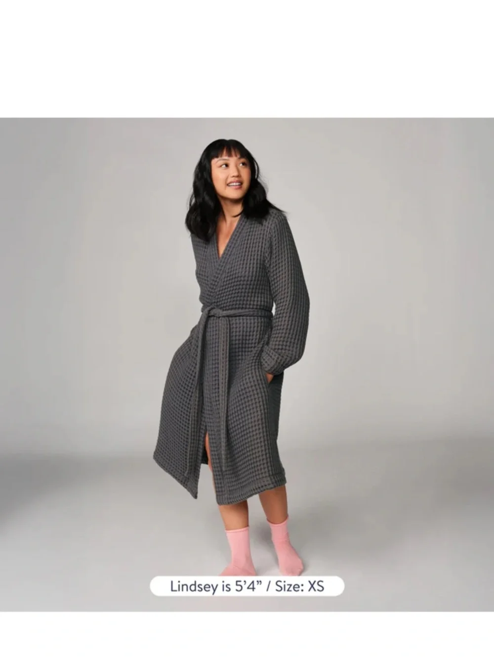 MagicLinen Waffle Hooded Bath Robe Waffle dark beige walnut light brown 2 pieces